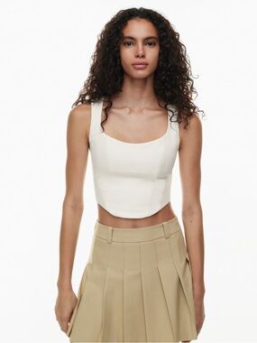 Aritzia Shiloh Bustier Crop Top in Cream